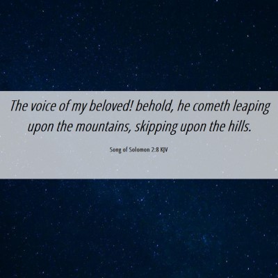 Picture 06 - Song of Solomon 2:8 KJV - The voice of my beloved! behold, he cometh - Bible Verse Picture