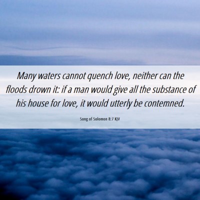 Picture 06 - Song of Solomon 8:7 KJV - Many waters cannot quench love, neither can the - Bible Verse Picture
