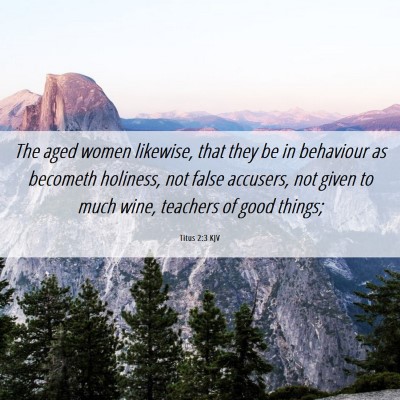 Picture 06 - Titus 2:3 KJV - The aged women likewise, that they be in - Bible Verse Picture
