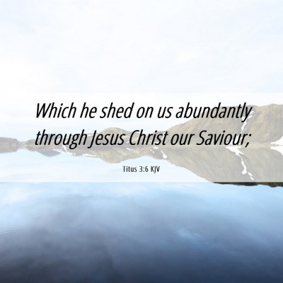 Picture 06 - Titus 3:6 KJV - Which he shed on us abundantly through Jesus - Bible Verse Picture