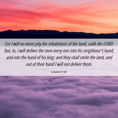 Picture 06 - Zechariah 11:6 KJV - For I will no more pity the inhabitants of the - Bible Verse Picture