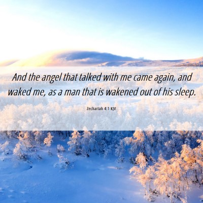 Picture 06 - Zechariah 4:1 KJV - And the angel that talked with me came again, and - Bible Verse Picture