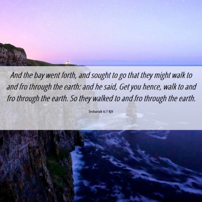 Picture 06 - Zechariah 6:7 KJV - And the bay went forth, and sought to go that - Bible Verse Picture