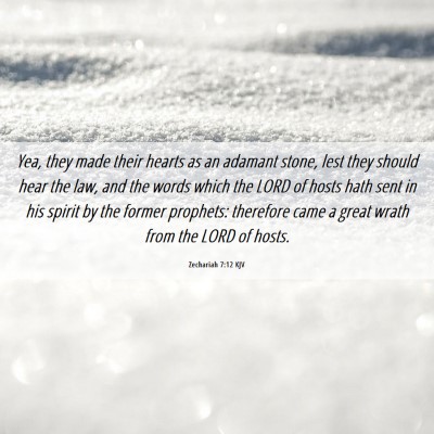 Picture 06 - Zechariah 7:12 KJV - Yea, they made their hearts as an adamant stone, - Bible Verse Picture
