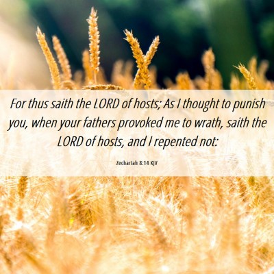 Picture 06 - Zechariah 8:14 KJV - For thus saith the LORD of hosts; As I thought to - Bible Verse Picture