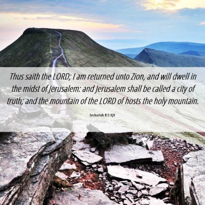 Picture 06 - Zechariah 8:3 KJV - Thus saith the LORD; I am returned unto Zion, and - Bible Verse Picture