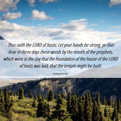 Picture 06 - Zechariah 8:9 KJV - Thus saith the LORD of hosts; Let your hands be - Bible Verse Picture