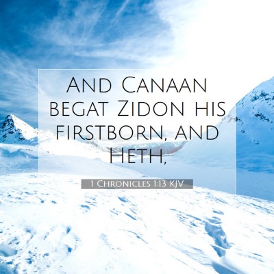 Picture 07 - 1 Chronicles 1:13 KJV - And Canaan begat Zidon his firstborn, and - Bible Verse Picture