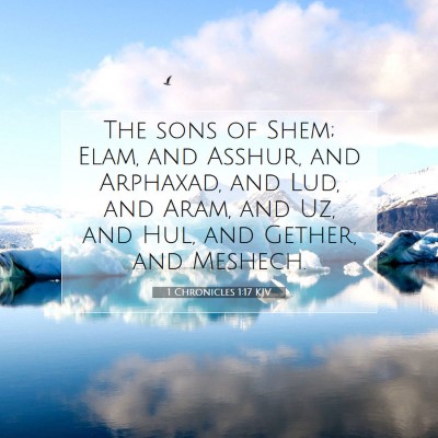 Picture 07 - 1 Chronicles 1:17 KJV - The sons of Shem; Elam, and Asshur, and Arphaxad, - Bible Verse Picture