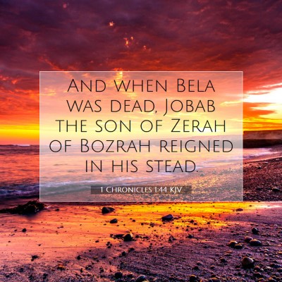 Picture 07 - 1 Chronicles 1:44 KJV - And when Bela was dead, Jobab the son of Zerah of - Bible Verse Picture