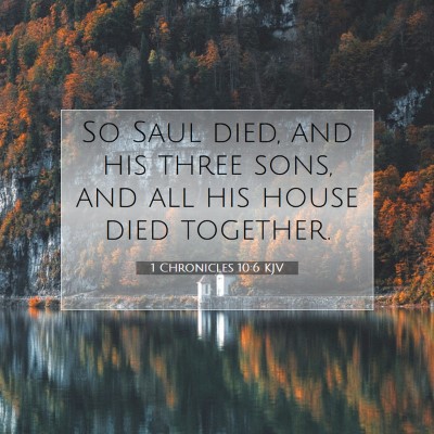 Picture 07 - 1 Chronicles 10:6 KJV - So Saul died, and his three sons, and all his - Bible Verse Picture