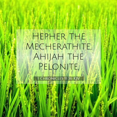 Picture 07 - 1 Chronicles 11:36 KJV - Hepher the Mecherathite, Ahijah the - Bible Verse Picture