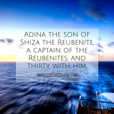 Picture 07 - 1 Chronicles 11:42 KJV - Adina the son of Shiza the Reubenite, a captain - Bible Verse Picture