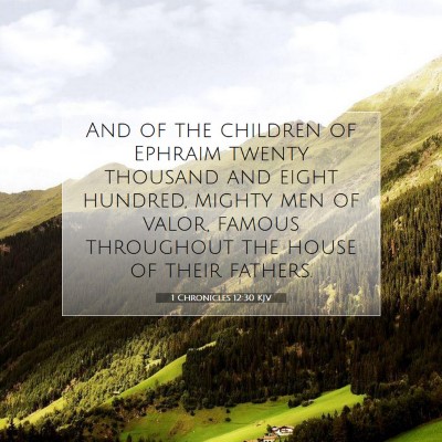 Picture 07 - 1 Chronicles 12:30 KJV - And of the children of Ephraim twenty thousand - Bible Verse Picture