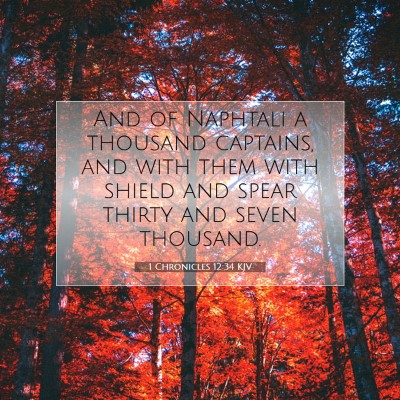 Picture 07 - 1 Chronicles 12:34 KJV - And of Naphtali a thousand captains, and with - Bible Verse Picture