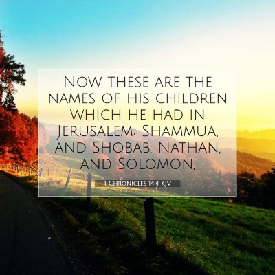 Picture 07 - 1 Chronicles 14:4 KJV - Now these are the names of his children which he - Bible Verse Picture