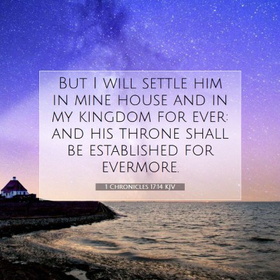 Picture 07 - 1 Chronicles 17:14 KJV - But I will settle him in mine house and in my - Bible Verse Picture