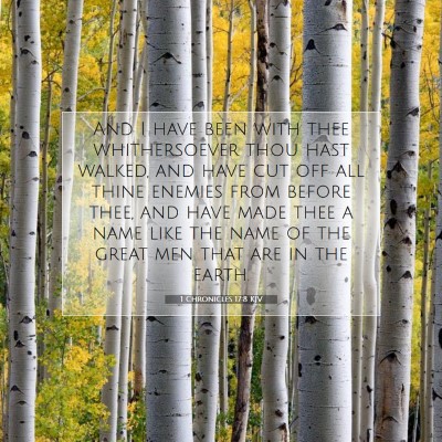 Picture 07 - 1 Chronicles 17:8 KJV - And I have been with thee whithersoever thou hast - Bible Verse Picture