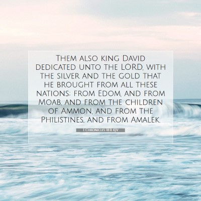 Picture 07 - 1 Chronicles 18:11 KJV - Them also king David dedicated unto the LORD, - Bible Verse Picture