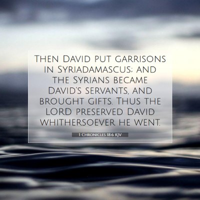 Picture 07 - 1 Chronicles 18:6 KJV - Then David put garrisons in Syriadamascus; and - Bible Verse Picture