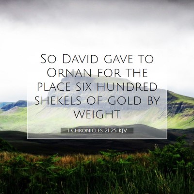 Picture 07 - 1 Chronicles 21:25 KJV - So David gave to Ornan for the place six hundred - Bible Verse Picture