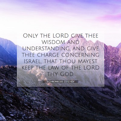 Picture 07 - 1 Chronicles 22:12 KJV - Only the LORD give thee wisdom and understanding, - Bible Verse Picture