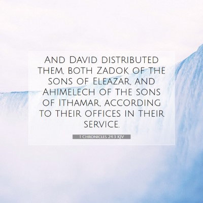 Picture 07 - 1 Chronicles 24:3 KJV - And David distributed them, both Zadok of the - Bible Verse Picture