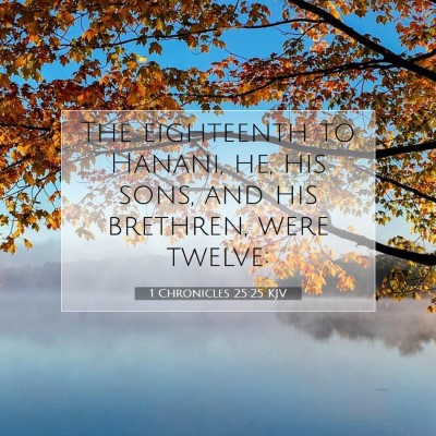 Picture 07 - 1 Chronicles 25:25 KJV - The eighteenth to Hanani, he, his sons, and his - Bible Verse Picture