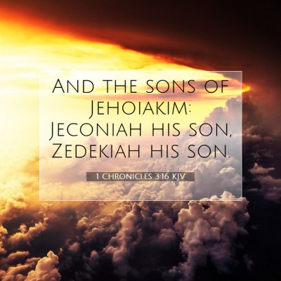 Picture 07 - 1 Chronicles 3:16 KJV - And the sons of Jehoiakim: Jeconiah his son, - Bible Verse Picture