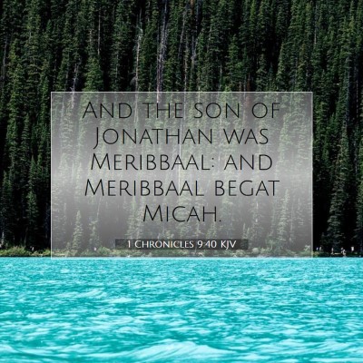Picture 07 - 1 Chronicles 9:40 KJV - And the son of Jonathan was Meribbaal: and - Bible Verse Picture