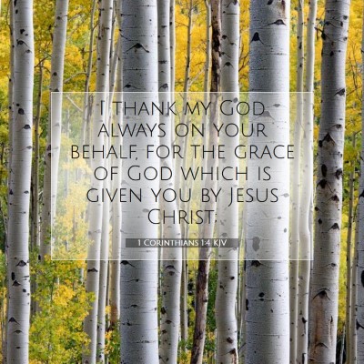 Picture 07 - 1 Corinthians 1:4 KJV - I thank my God always on your behalf, for the - Bible Verse Picture