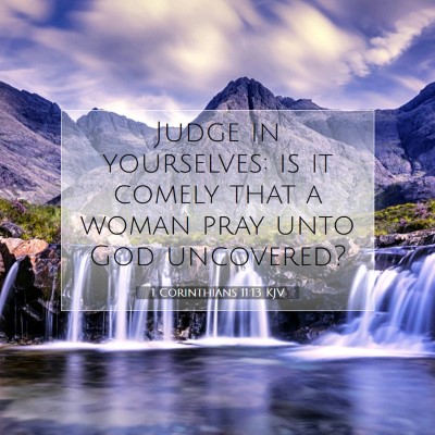 Picture 07 - 1 Corinthians 11:13 KJV - Judge in yourselves: is it comely that a woman - Bible Verse Picture