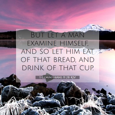 Picture 07 - 1 Corinthians 11:28 KJV - But let a man examine himself, and so let him eat - Bible Verse Picture