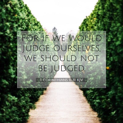 Picture 07 - 1 Corinthians 11:31 KJV - For if we would judge ourselves, we should not be - Bible Verse Picture