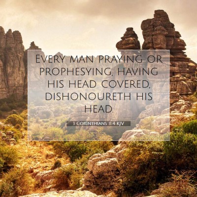 Picture 07 - 1 Corinthians 11:4 KJV - Every man praying or prophesying, having his head - Bible Verse Picture