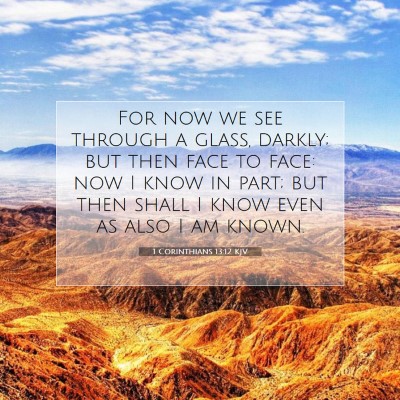 Picture 07 - 1 Corinthians 13:12 KJV - For now we see through a glass, darkly; but then - Bible Verse Picture