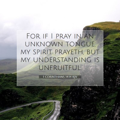 Picture 07 - 1 Corinthians 14:14 KJV - For if I pray in an unknown tongue, my spirit - Bible Verse Picture