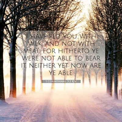Picture 07 - 1 Corinthians 3:2 KJV - I have fed you with milk, and not with meat: for - Bible Verse Picture