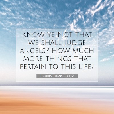 Picture 07 - 1 Corinthians 6:3 KJV - Know ye not that we shall judge angels? how much - Bible Verse Picture