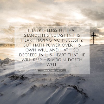 Picture 07 - 1 Corinthians 7:37 KJV - Nevertheless he that standeth stedfast in his - Bible Verse Picture