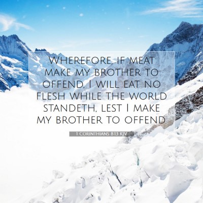 Picture 07 - 1 Corinthians 8:13 KJV - Wherefore, if meat make my brother to offend, I - Bible Verse Picture
