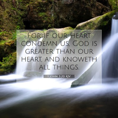 Picture 07 - 1 John 3:20 KJV - For if our heart condemn us, God is greater than - Bible Verse Picture