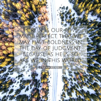 Picture 07 - 1 John 4:17 KJV - Herein is our love made perfect, that we may have - Bible Verse Picture