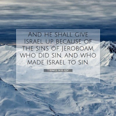 Picture 07 - 1 Kings 14:16 KJV - And he shall give Israel up because of the sins - Bible Verse Picture