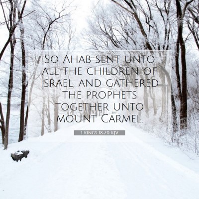 Picture 07 - 1 Kings 18:20 KJV - So Ahab sent unto all the children of Israel, and - Bible Verse Picture