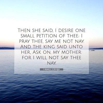 Picture 07 - 1 Kings 2:20 KJV - Then she said, I desire one small petition of - Bible Verse Picture