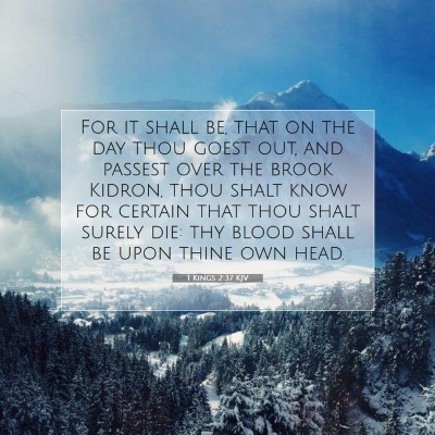 Picture 07 - 1 Kings 2:37 KJV - For it shall be, that on the day thou goest out, - Bible Verse Picture