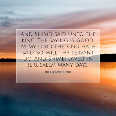 Picture 07 - 1 Kings 2:38 KJV - And Shimei said unto the king, The saying is - Bible Verse Picture