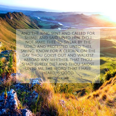 Picture 07 - 1 Kings 2:42 KJV - And the king sent and called for Shimei, and said - Bible Verse Picture