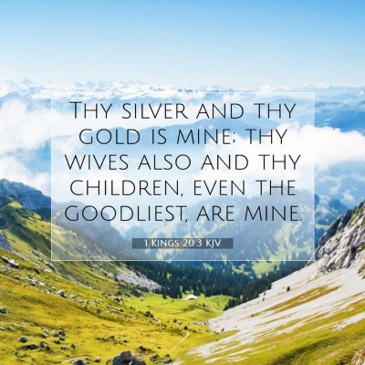Picture 07 - 1 Kings 20:3 KJV - Thy silver and thy gold is mine; thy wives also - Bible Verse Picture